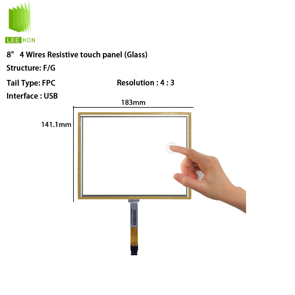 8 Inch 4-Wire Resistive Touch Screen | 800×600 / 1024×768 USB RTP Panel ...